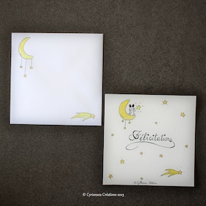 Carte de voeux fait main avec son enveloppe / Valentine's Day card Handmade, naissance, mariage, anniversaire / Watercolor / Aquarelle