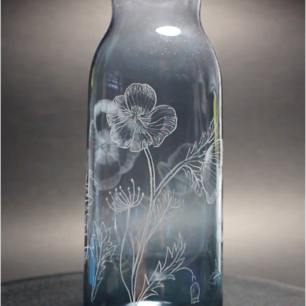 Vase/carafe gravé avec le motif de votre choix