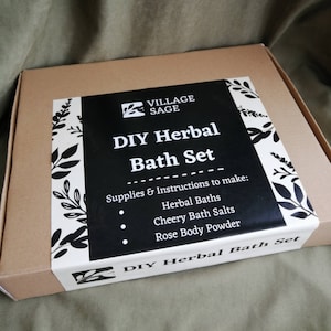 Bath Kit, Spa Kit, DIY Bath, Herbal Bath, Spa Gift, Natural Gift for Her, Mother's Day Gift, Bath Salts, Body Powder image 2
