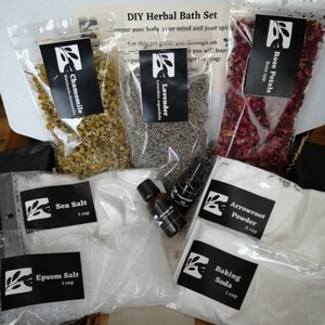 Bath Kit, Spa Kit, DIY Bath, Herbal Bath, Spa Gift, Natural Gift for Her, Mother's Day Gift, Bath Salts, Body Powder image 5