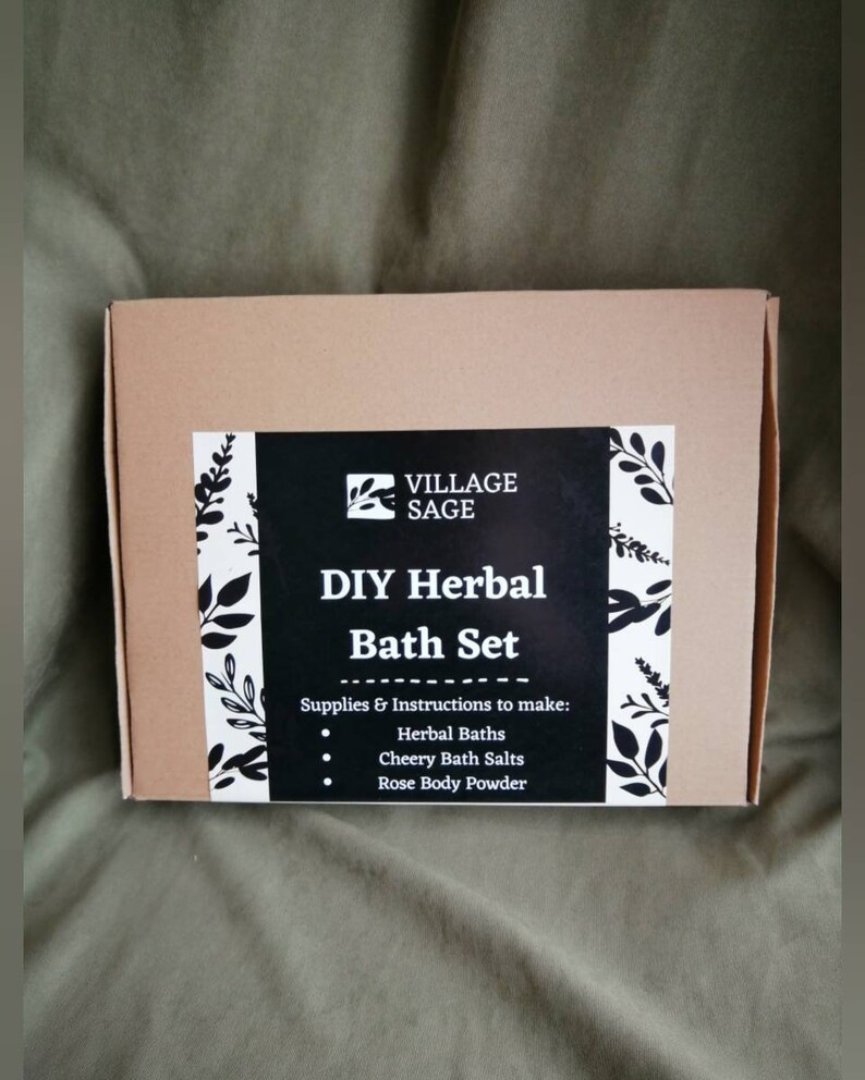 Bath Kit, Spa Kit, DIY Bath, Herbal Bath, Spa Gift, Natural Gift for Her, Mother's Day Gift, Bath Salts, Body Powder image 4