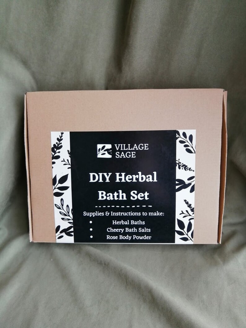 Bath Kit, Spa Kit, DIY Bath, Herbal Bath, Spa Gift, Natural Gift for Her, Mother's Day Gift, Bath Salts, Body Powder image 1