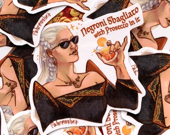 Pegatina de Rhaenyra Targaryen de la Casa Negroni Sbagliato