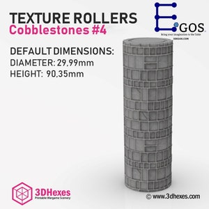 Cobblestone Texture Roller Ver.D, Rolling Pin, Battle Mat, DnD Terrain, Dungeons and Dragons, D&D, Pathfinder, Wargaming