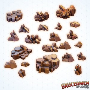 Mineral Resources Scatter - Legion, Necromunda, Fallout Wasteland, Sci-Fi Terrain, Dungeons and Dragons Terrain, Miniature