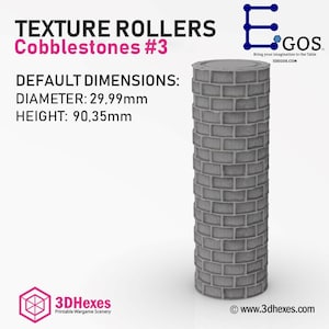 Cobblestone Texture Roller Ver.C, Rolling Pin, Battle Mat, DnD Terrain, Dungeons and Dragons, D&D, Pathfinder, Wargaming