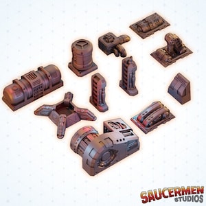 Mining Tech Scatter - Legion, Necromunda, Fallout Wasteland, Sci-Fi Terrain, Dungeons and Dragons Terrain, Miniature
