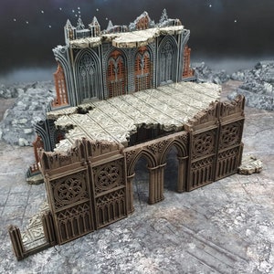 Cathedral Ruined Triforium Terrain for Dungeons and Dragons, D&D, DnD, Pathfinder, Wargaming, 28mm, Table Top, Miniature