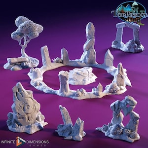 Torbridge Menhires del Bosque Folk Set DnD Terreno en miniatura para mazmorras y dragones, D&D, D y D, Wargaming, Wargaming Dice
