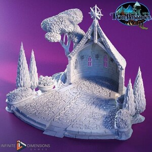 Torbridge Outdoor Chapel DnD Miniature Terrain for Dungeons and Dragons, D&D, D and D, Wargaming, Tabletop, Wargaming Dice