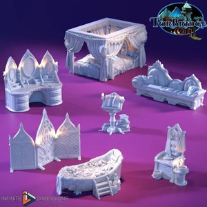 Torbridge The Lord’s Quarters Furnishings Set DnD Miniature Terrain for Dungeons and Dragons, D&D, D and D, Wargaming, Wargaming Dice