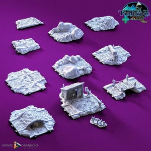 Torbridge Rural Roads The Downsway Expansion Set Terreno en miniatura para mazmorras y dragones, D&D, D y D, Pathfinder, Wargaming, Dados