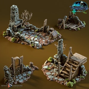 Torbridge Cull Ruined Building Scatter Terrain DnD Miniature Terrain for Dungeons and Dragons, D&D, D and D, Pathfinder, Wargaming