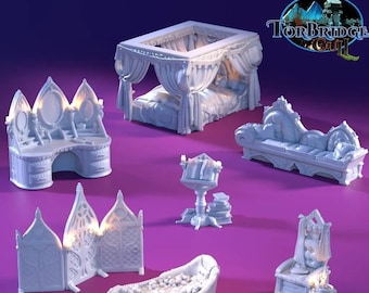 Torbridge The Lord’s Quarters Furnishings Set DnD Miniature Terrain for Dungeons and Dragons, D&D, D and D, Wargaming, Wargaming Dice