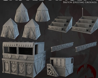 Dark Realms Castle Argent Jousting Grounds DnD Miniature Terrain for Dungeons and Dragons, D&D, D and D, Wargaming, Tabletop, Gifts