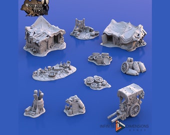Wightwood Abbey Medieval Slums Bundle Set DnD Miniature Terrain | Dungeons and Dragons, D&D, Pathfinder,, Wargaming, 28mm