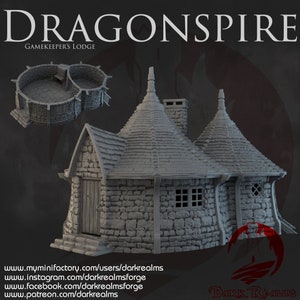 Dark Realms Dragonspire Gamekeeper Lodge DnD Miniature Terrain for Dungeons and Dragons, D&D, D and D, Pathfinder, Tabletop, Wargaming