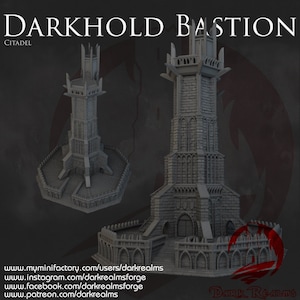 Dark Realms Massive Darkhold Bastion Citadel DnD Miniature Terrain for Dungeons and Dragons, D&D, D and D, 28mm, Wargaming, Gifts