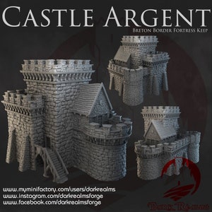 Dark Realms - Castle Argent Keep DnD Miniature Terrain for Dungeons and Dragons, D&D, D and D, Wargaming, Tabletop, Gifts