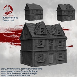 Dark Realms Buccaneers Bay Tavern Ver 2 DnD Miniature Terrain for Dungeons and Dragons, D&D, D and D, Wargaming, Tabletop, Gifts