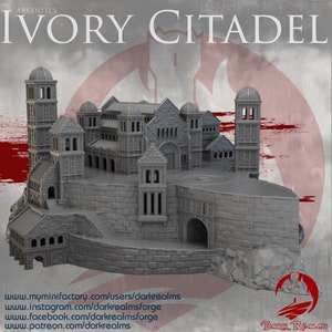 Dark Realms Massive Ivory Citadel Set DnD Miniature Terrain for Dungeons and Dragons, D&D, D and D, 28mm, Wargaming, Gifts