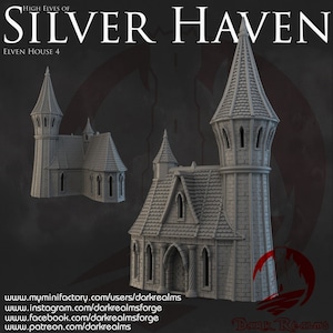 Dark Realms Silver Haven Elven House 4 D&D Miniatur Gelände für Dungeons and Dragons, D&D, D&D, Wargaming, Pathfinder, Tabletop