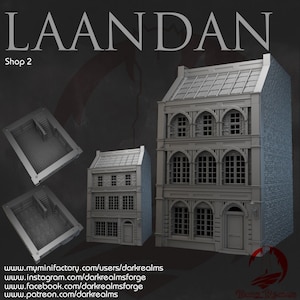 Dark Realms Laandan Shop 2 DnD Miniature Terrain for Dungeons and Dragons, D&D, D and D, Wargaming, Tabletop, Gifts