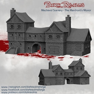 Dark Realms The Merchant&#39;s Manor DnD Miniature Terrain for Dungeons and Dragons, D&D, D and D, Wargaming, Pathfinder, Tabletop, Gifts