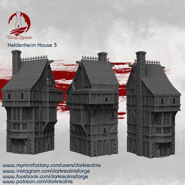 Dark Realms Heldenheim - House 3 DnD Miniature Terrain for Dungeons and Dragons, D&D, D and D, Wargaming, Tabletop, Gifts, Pathfinder