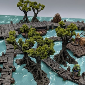 Mangroves Tree Set DnD Terrain for Dungeons and Dragons Terrain, D&D, D and D, Wargaming, Pathfinder, Miniature, Gifts