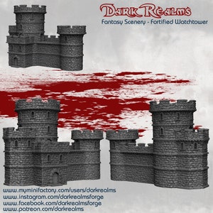 Dark Realms Fortified Watchtower DnD Miniature Terrain for Dungeons and Dragons, D&D, D and D, Wargaming, Pathfinder, Tabletop