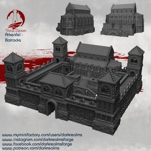 Dark Realms Arkenfel Barracks DnD Miniatur Gelände für Dungeons and Dragons, D&D, D und D, Wargaming, Tabletop, Geschenke