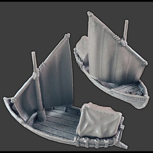 Sailing Skiff DnD Terrain for Dungeons and Dragons Terrain, D&D, D and D, Wargaming, Pathfinder, Miniature, Gifts