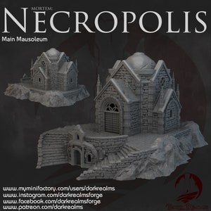 Dark Realms Necropolis Mausoleum DnD Miniature DnD Terrain for Dungeons and Dragons, D&D, D and D, Wargaming, Dungeons and Dragons Terrain