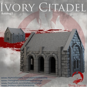 Dark Realms Ivory Citadel Building 2 DnD Miniature DnD Terrain for Dungeons and Dragons, D&D, D and D, Dungeons and Dragons Terrain
