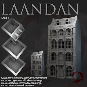 Dark Realms Laandan Shop 1 DnD Miniature Terrain for Dungeons and Dragons, D&D, D and D, Wargaming, Tabletop, Gifts