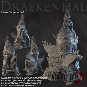 Dark Realms Draekenhal Cavern Shop House 1 DnD Miniature Terrain for Dungeons and Dragons, D&D, D and D, Wargaming, Tabletop, Gifts