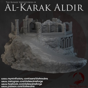 Dark Realms Ruined Watchtower DnD Miniature Terrain for Dungeons and Dragons, D&D, D and D, Wargaming, Pathfinder, Tabletop