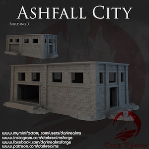 Dark Realms Ashfall City Building 3 DnD Miniature Terrain for Dungeons and Dragons, D&D, D and D, Wargaming, Pathfinder, Tabletop