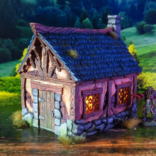 Little Cottage DnD Terrain, Dungeons and Dragons, DnD Miniature, D&D, D and D, Pathfinder, DnD Miniature Terrain