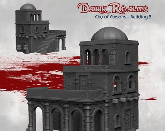 Dark Realms Corsairs Building 3 DnD Miniature Terrain do Dungeons and Dragons, D&D, D and D, 28 mm, Wargaming, Prezenty
