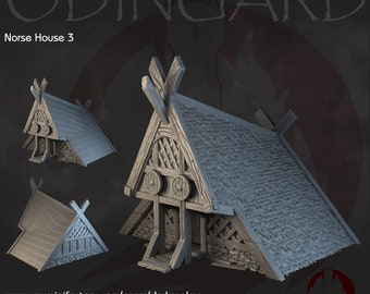 Dark Realms Odingard Viking Norse House 3 DnD Miniature Terrain for Dungeons and Dragons, D&D, D and D, Wargaming, Tabletop, Gifts