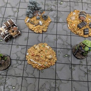 Treasure Piles Set DnD Terrain for Dungeons and Dragons Terrain, D&D, D and D, Wargaming, Pathfinder, Miniature, Gifts