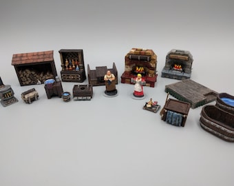 Inn and Tavern Ver.A DnD Miniature Terrain, Dungeons and Dragons, D&D, Wargaming, Pathfinder, Tabletop, 28mm, Scatter