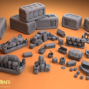 Containers Sci Fi Scatter Terrain, Dungeons and Dragons, DnD, Kill Team Terrain, Necromunda, Space Hulk