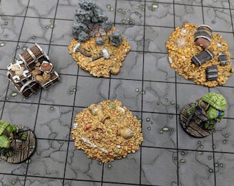Treasure Piles Set DnD Terrain per Dungeons and Dragons Terrain, D&D, D e D, Wargaming, Pathfinder, Miniatura, Regali