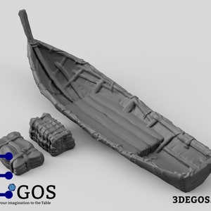 Wintertide Fishing Boat DnD Miniature Terrain for Dungeons and Dragons, D&D, D and D, Tabletop, Wargaming, Gifts