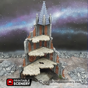 Cathedral Ruined Corner Terrain for Dungeons and Dragons, D&D, DnD, Pathfinder, Wargaming, 28mm, Table Top, D and D, Miniature