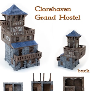 Grand Motel Modular Tiles DnD Miniature Terrain, Dungeons and Dragons, D&D, Pathfinder, Wargaming, Tabletop, 28mm, 32mm