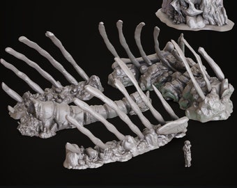 The Boneyard of Titan Skelton DnD Miniature Terrain for Dungeons and Dragons, D&D, D and D,  40k, Wargaming, Tabletop, Gifts